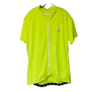Nashbar Cycling Zip‎ Jersey Mens Women's Unisex L Safety Neon Yellow Pockets